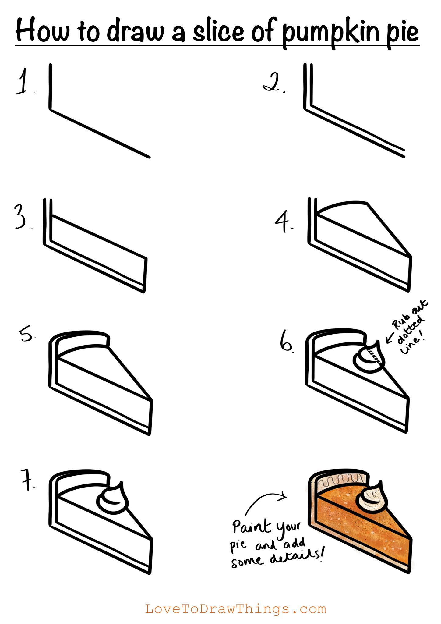 how to draw a slice of pie