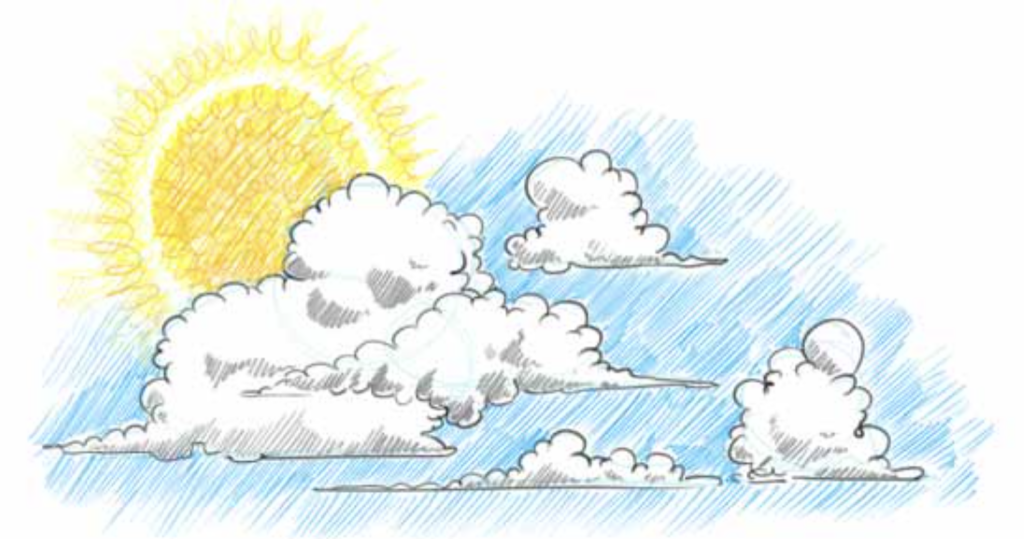 how to draw clouds