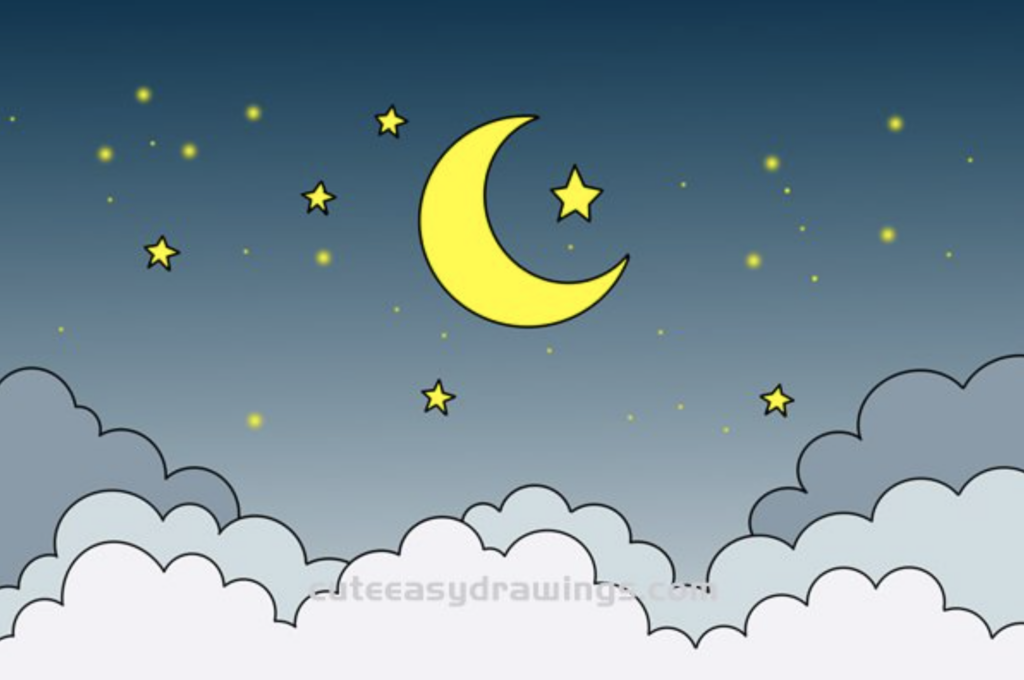 how to draw night sky