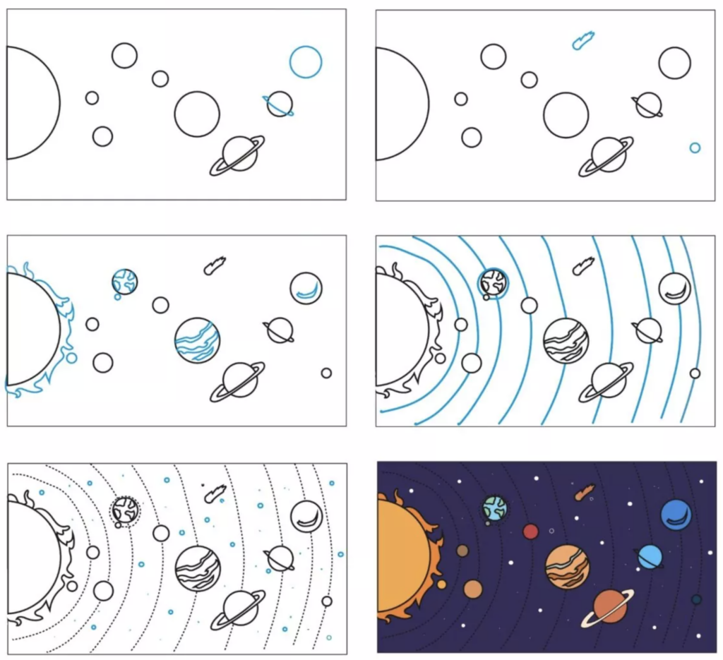 how to draw planets