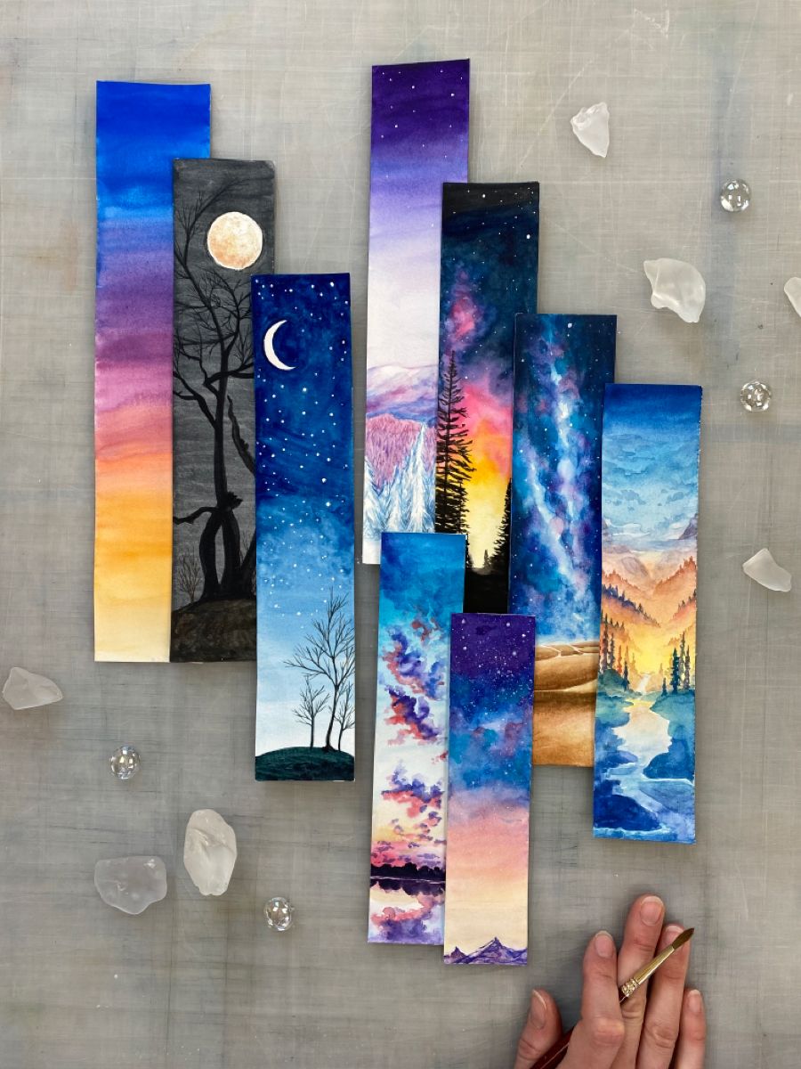 bookmarks in watercolor