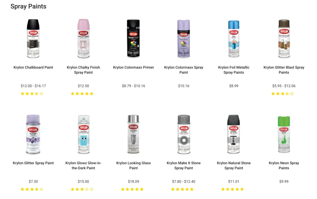 krylon spray paints product gallery