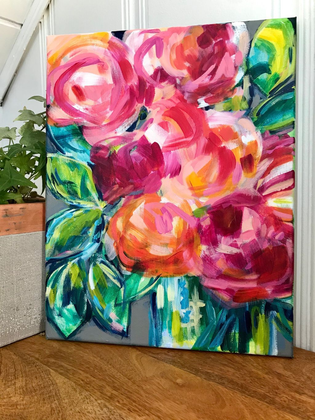 flower acrylic painting abstract