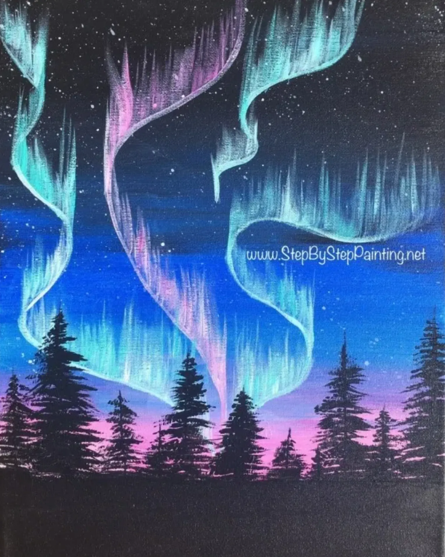 northern lights painting