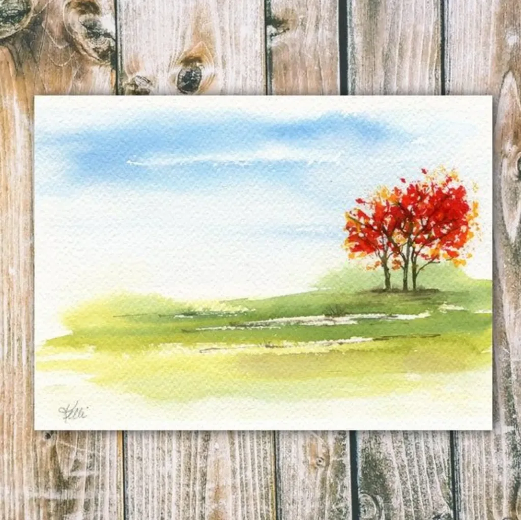 Watercolor painting landscape hi-res stock photography and images - Alamy