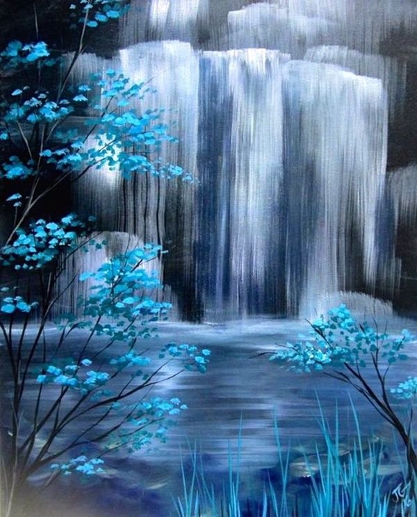 waterfall on canvas