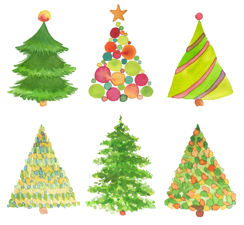 christmas drawing ideas - christmas trees