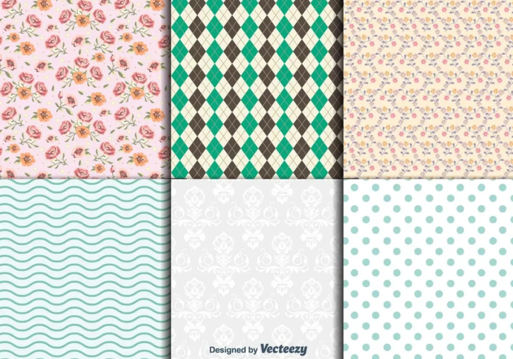 vintage floral and geometric patterns