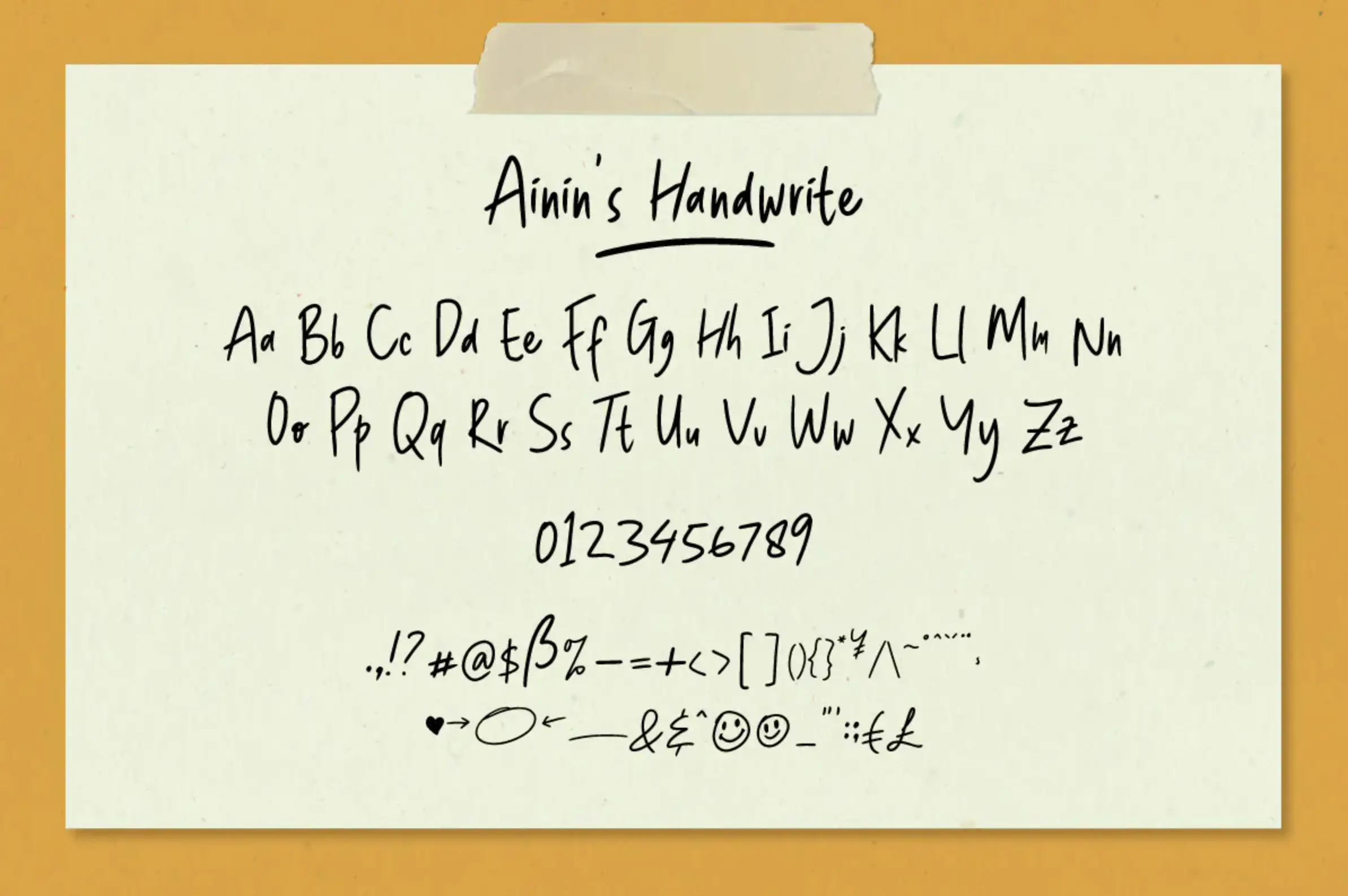 ainin handwriting font
