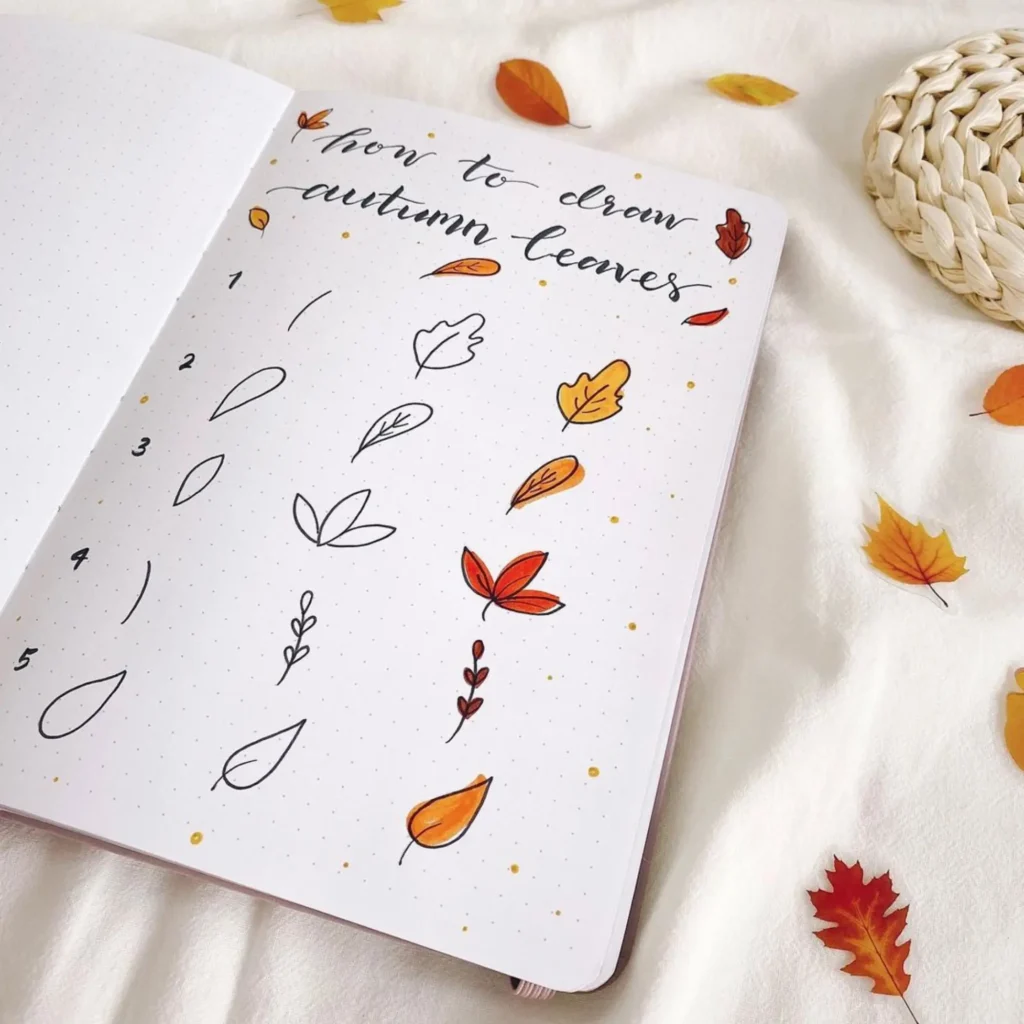 autumn leaves doodle