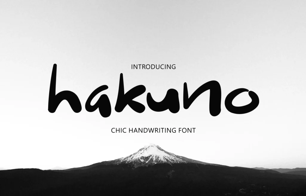 hakuno handwriting font