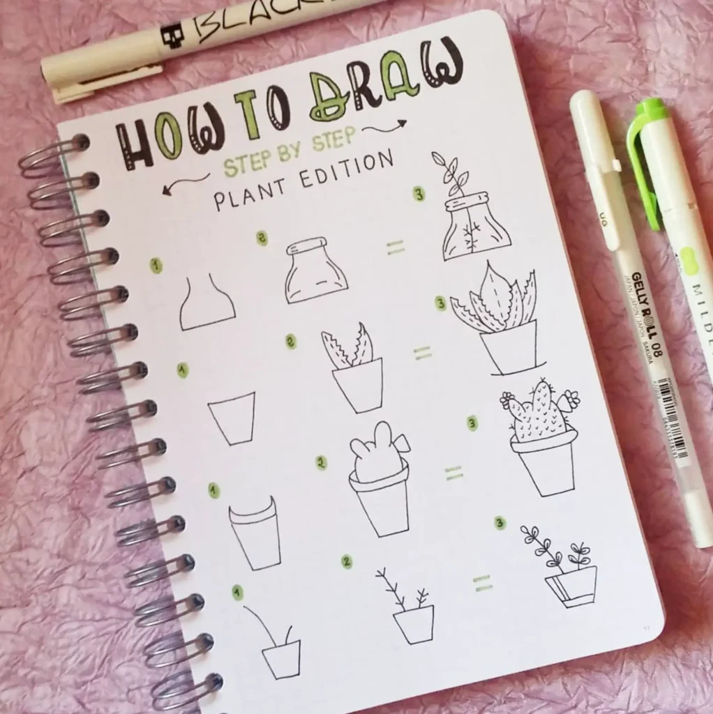 how to draw plants doodle