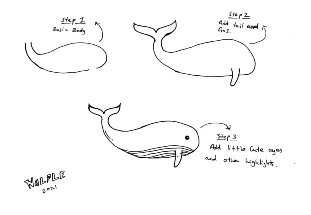 whale doodle