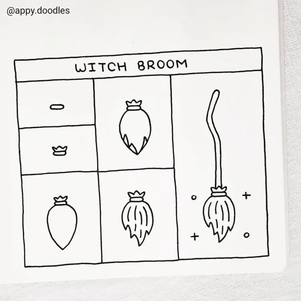 witch broom doodle