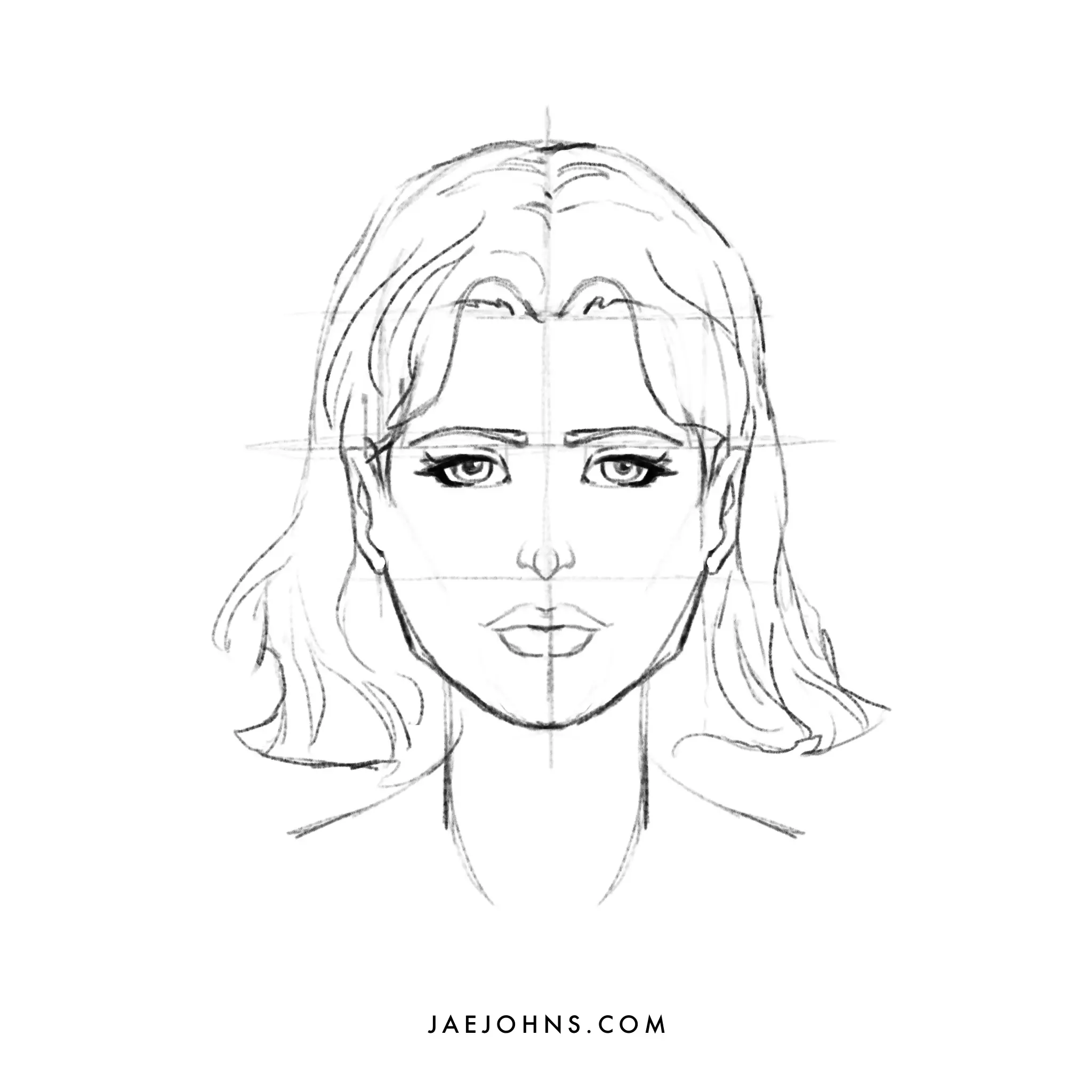 drawing face front view 4