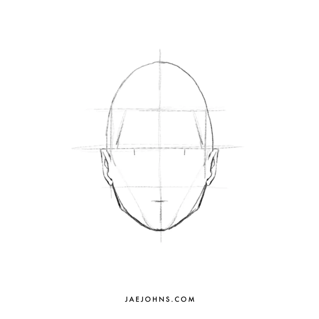 drawing face front view step 5