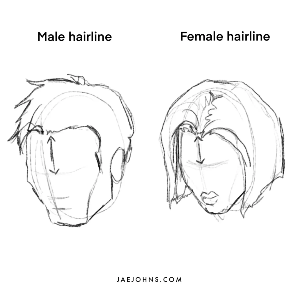 male and female hair