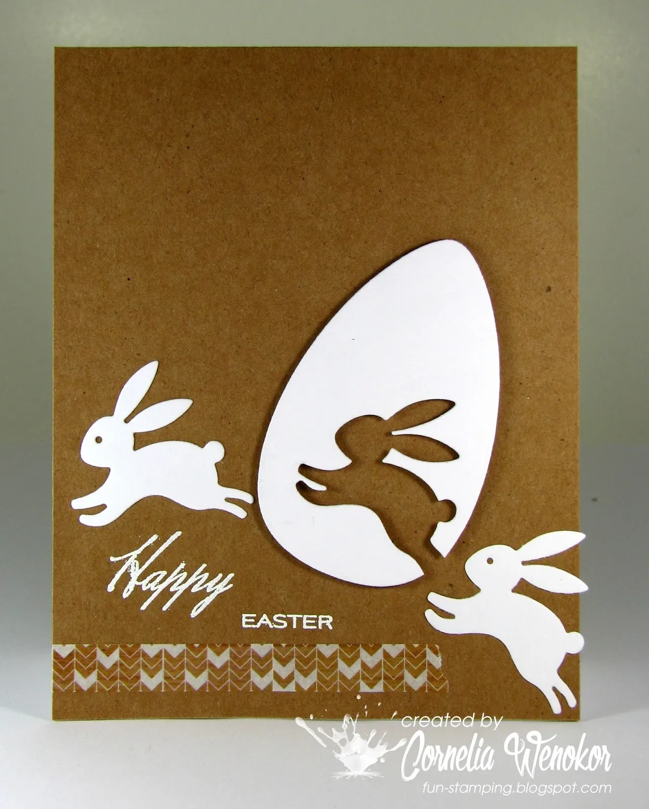 bunny egg stamps easter card