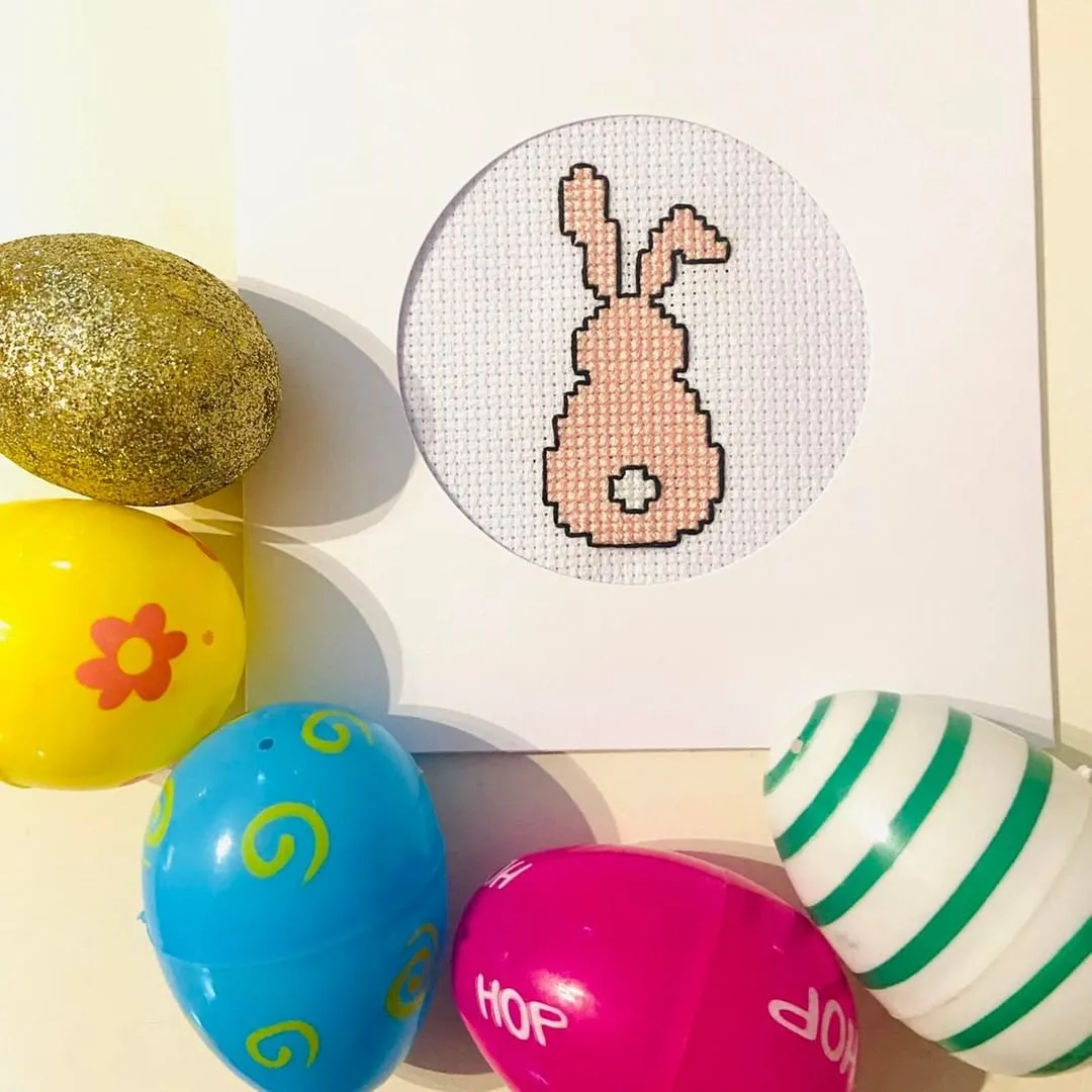 cross stitched easter card