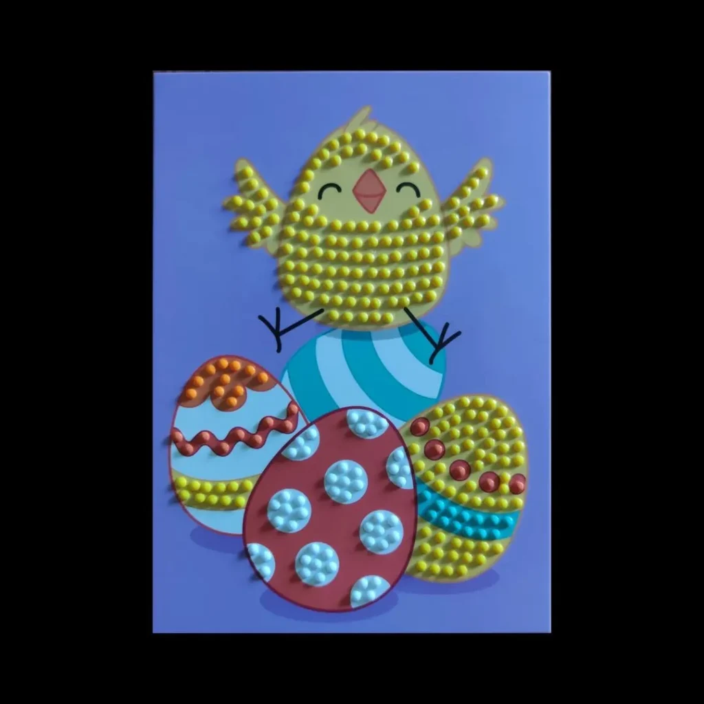 easter card using beads