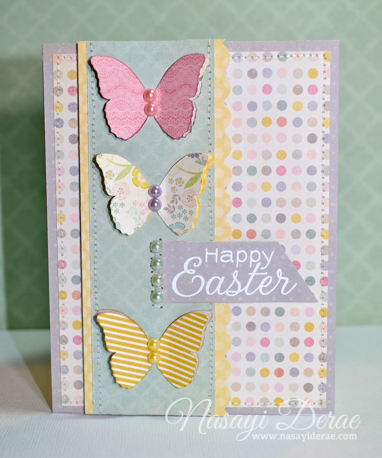 easter card with butterflies
