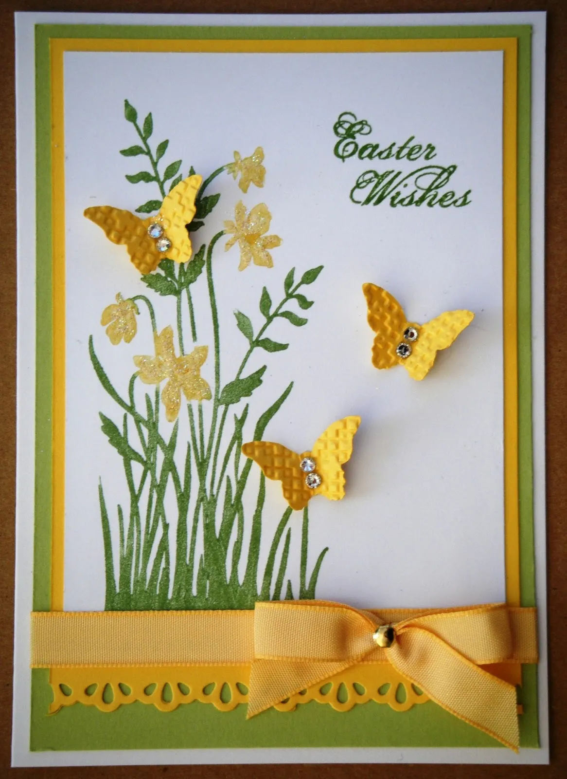 easter card with ribbon