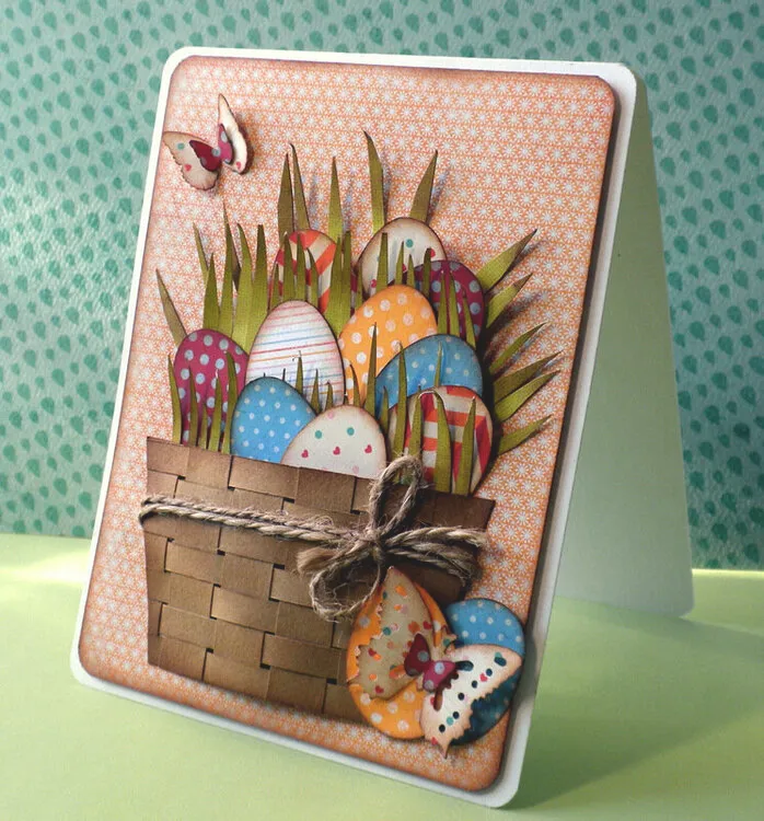 homemade easter card with various techniques