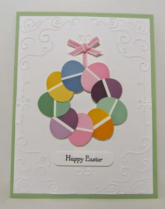 paint chip easter egg card