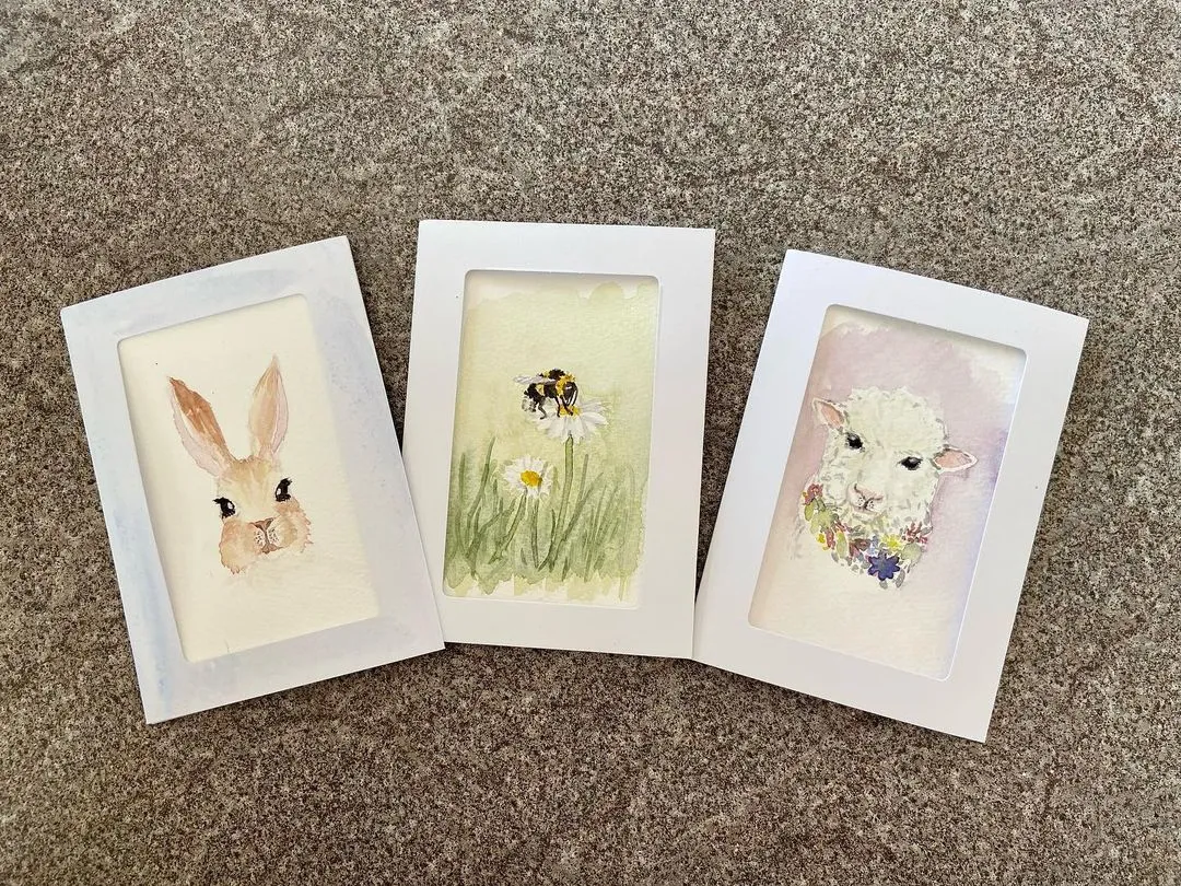 watercolor easter cards