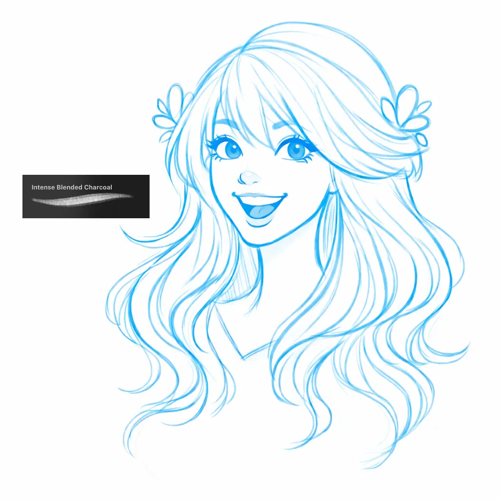 free procreate blended charcoal brush