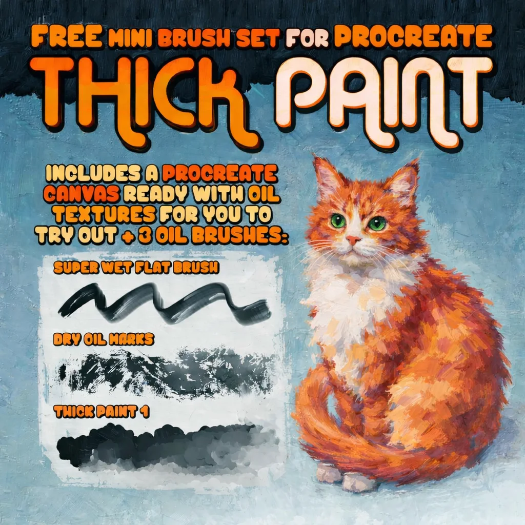 free procreate thick paint brushes