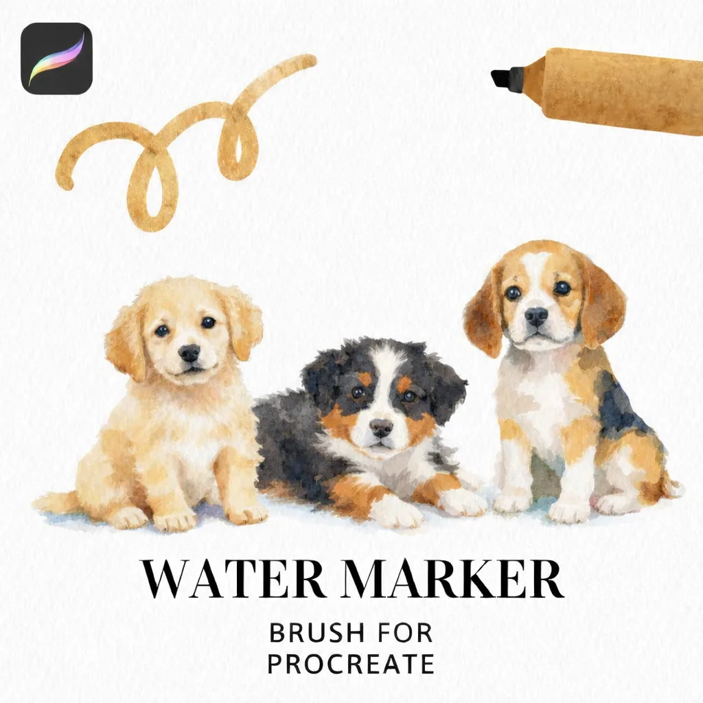free procreate watermarker brushes
