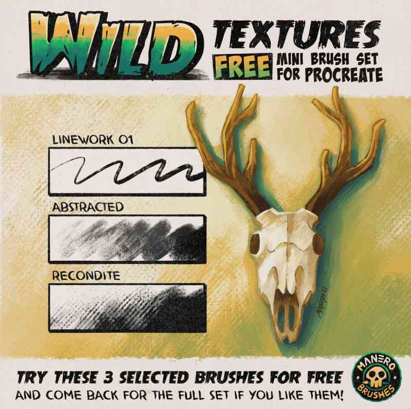 procreate texture brushes wild brush mini set