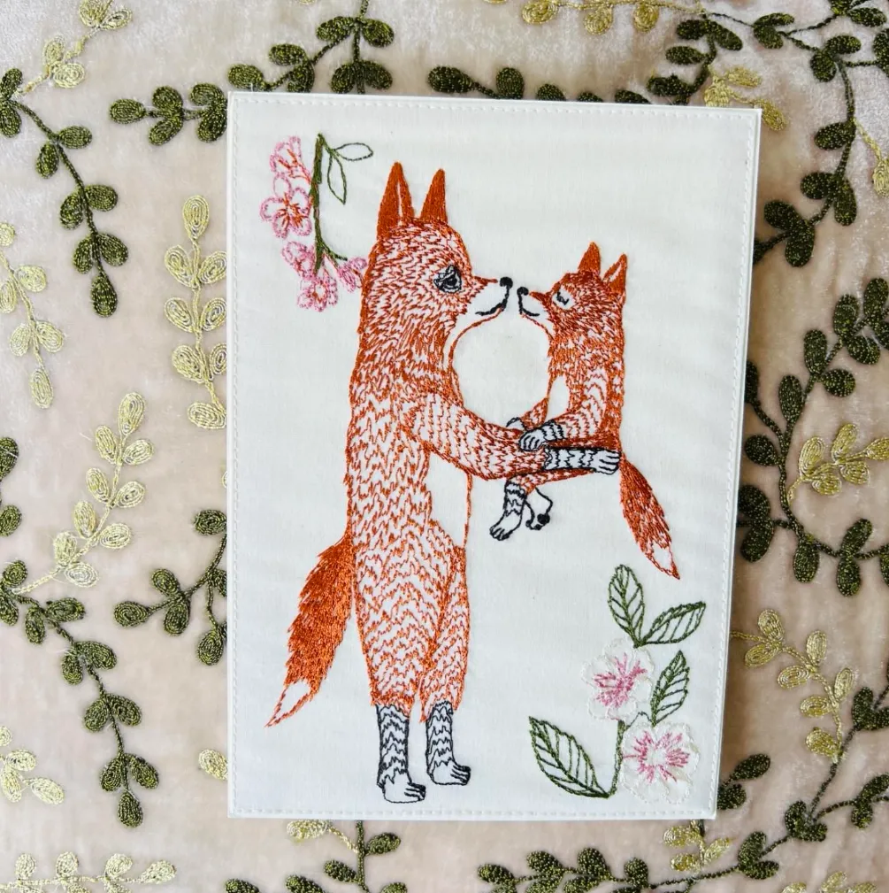 embroidered card