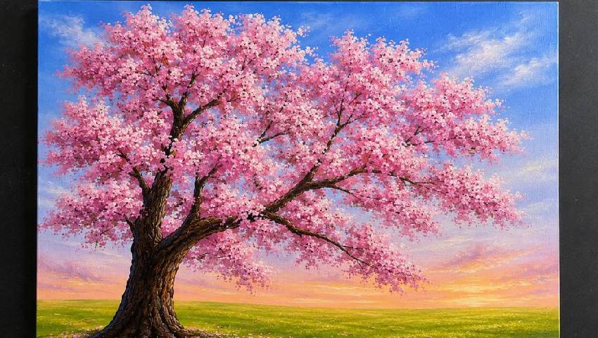how to paint a cherry blossom tree