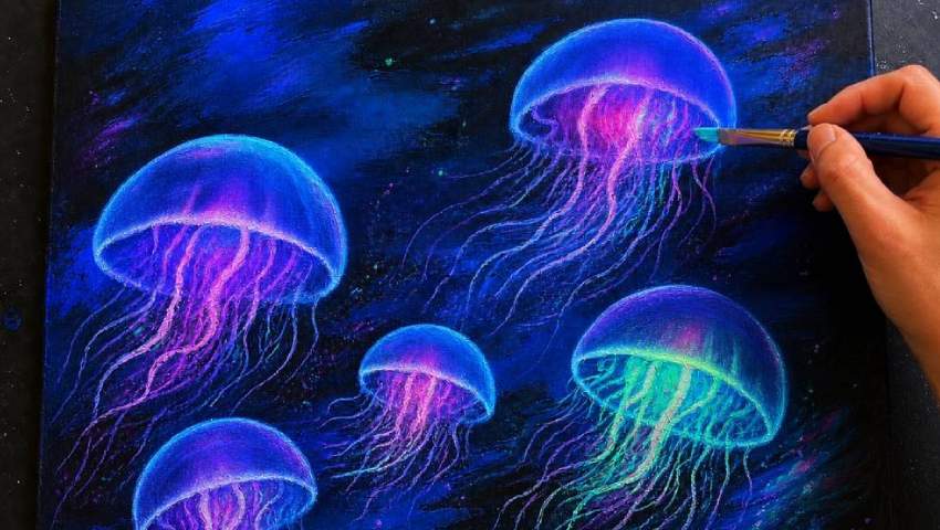 how to paint glowing jellyfish