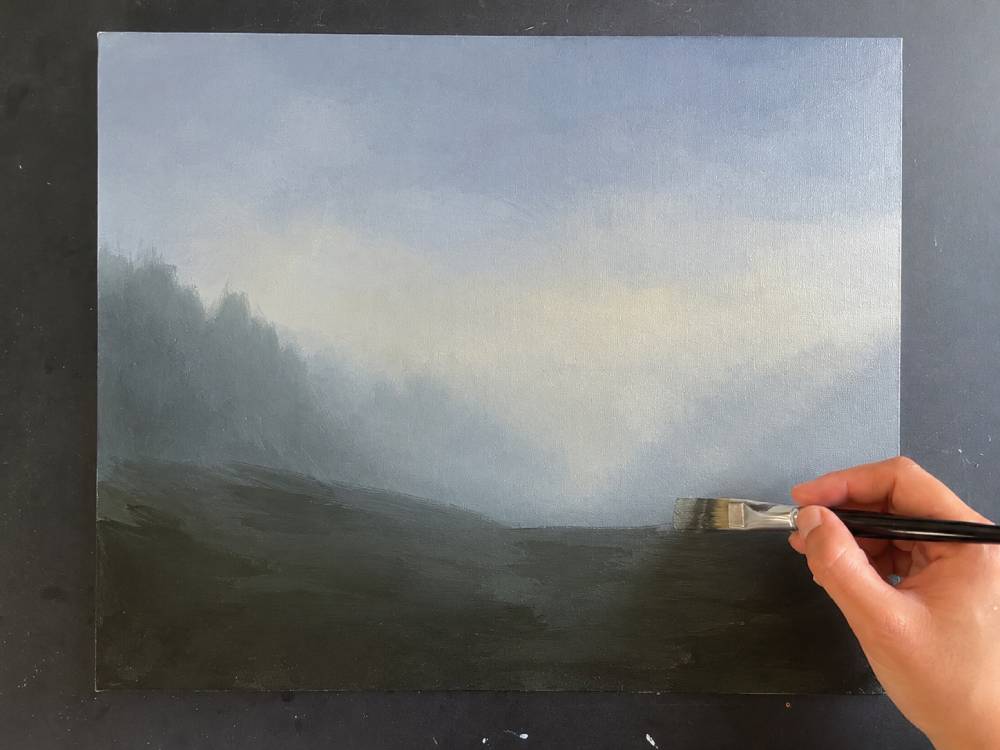 misty foggy forest step 1