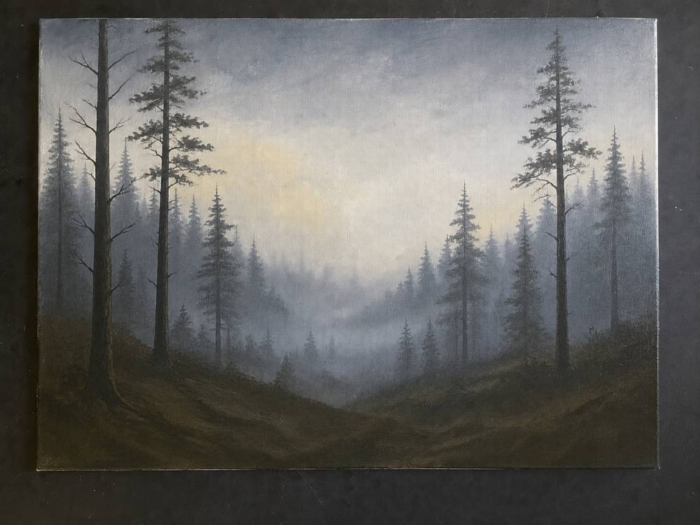misty foggy forest step 3
