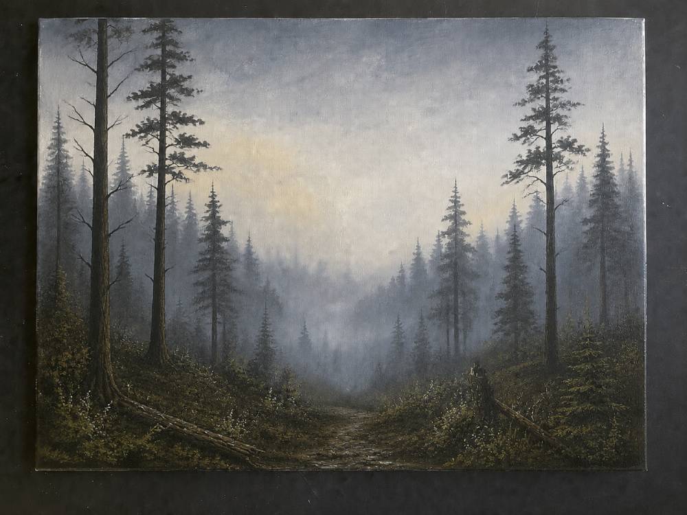 misty foggy forest step 4