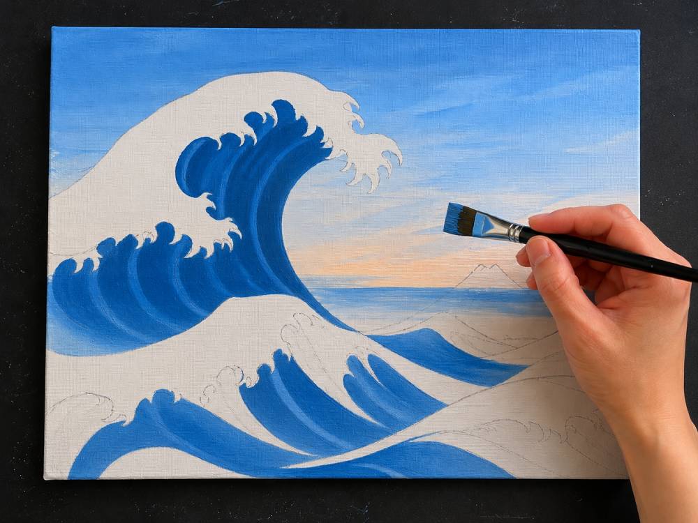 ocean waves hokusai-style step 2