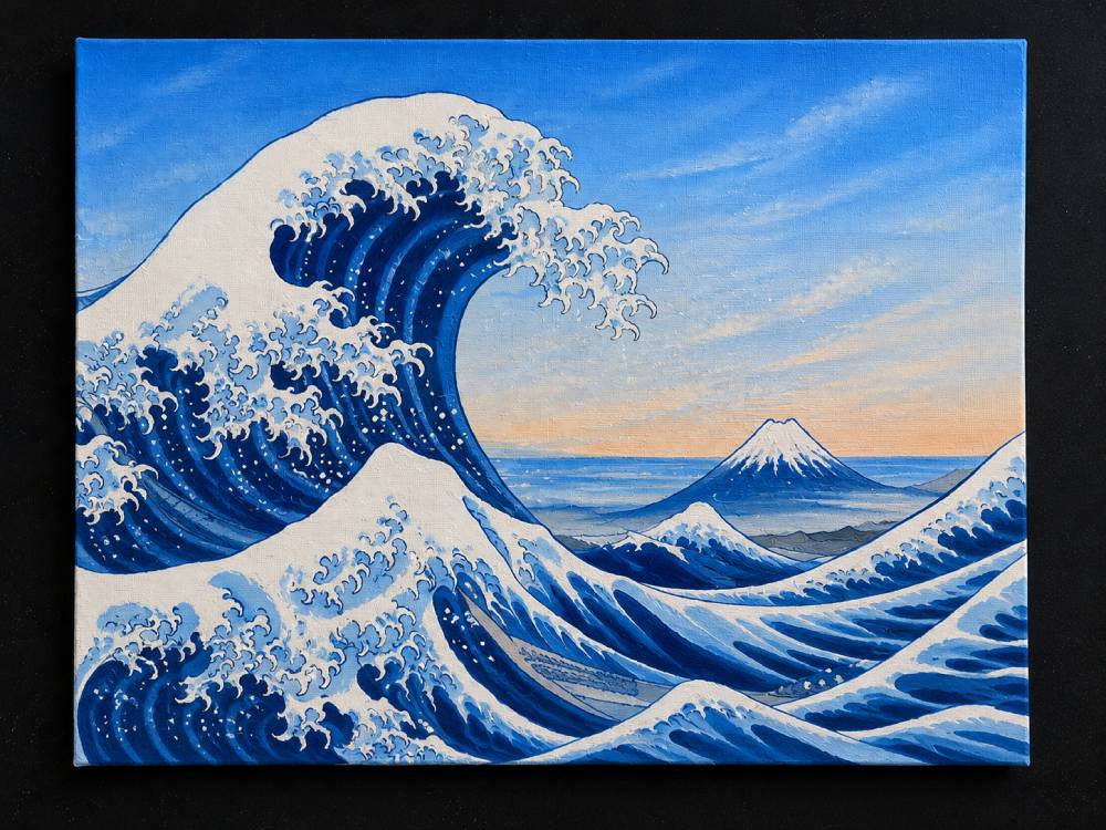 ocean waves hokusai-style step 4