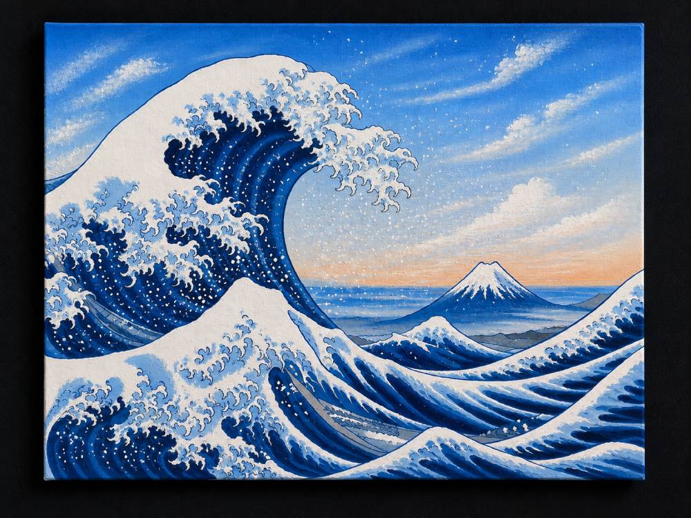 ocean waves hokusai-style step 5