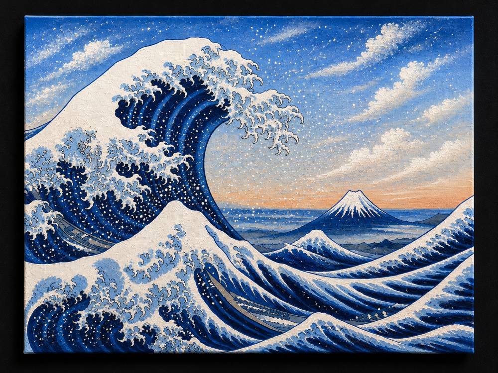 ocean waves hokusai-style step 6